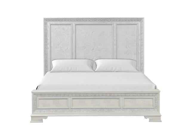 Stella Mia E.King & Queen Bed White & White