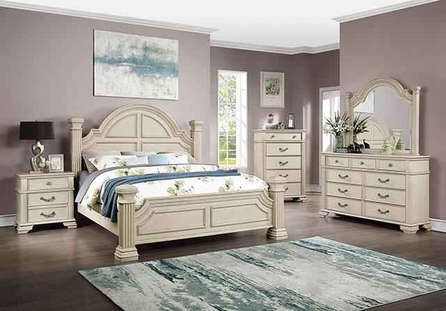 Pamphilos 4 & 5 Piece Queen Bedroom Set Gray & White