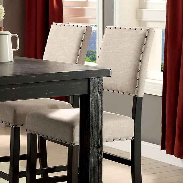 Sania II Antique Black/Beige Counter Ht. Chair (2/CTN)