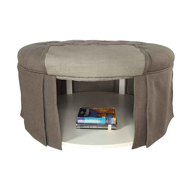 Claes Round Ottoman Gray