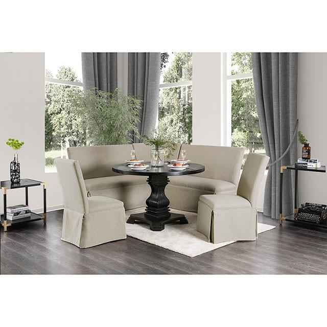 NERISSA Antique Black Round Table, Antique Black