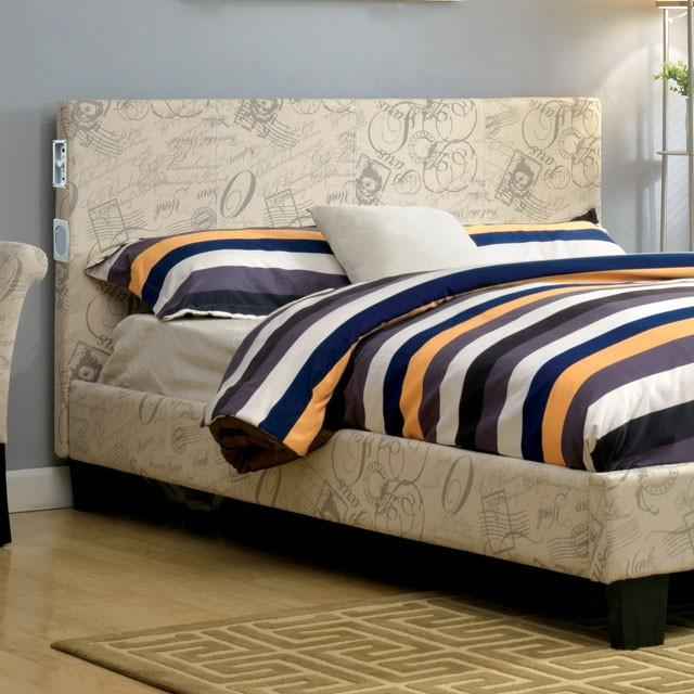 Evans E.King & Cal.King Bed Espressso, White, & Camel