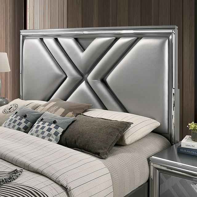 Emmeline Bed Silver & White