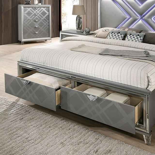 Emmeline 4 & 5 Piece Queen Bedroom Set Gray & White