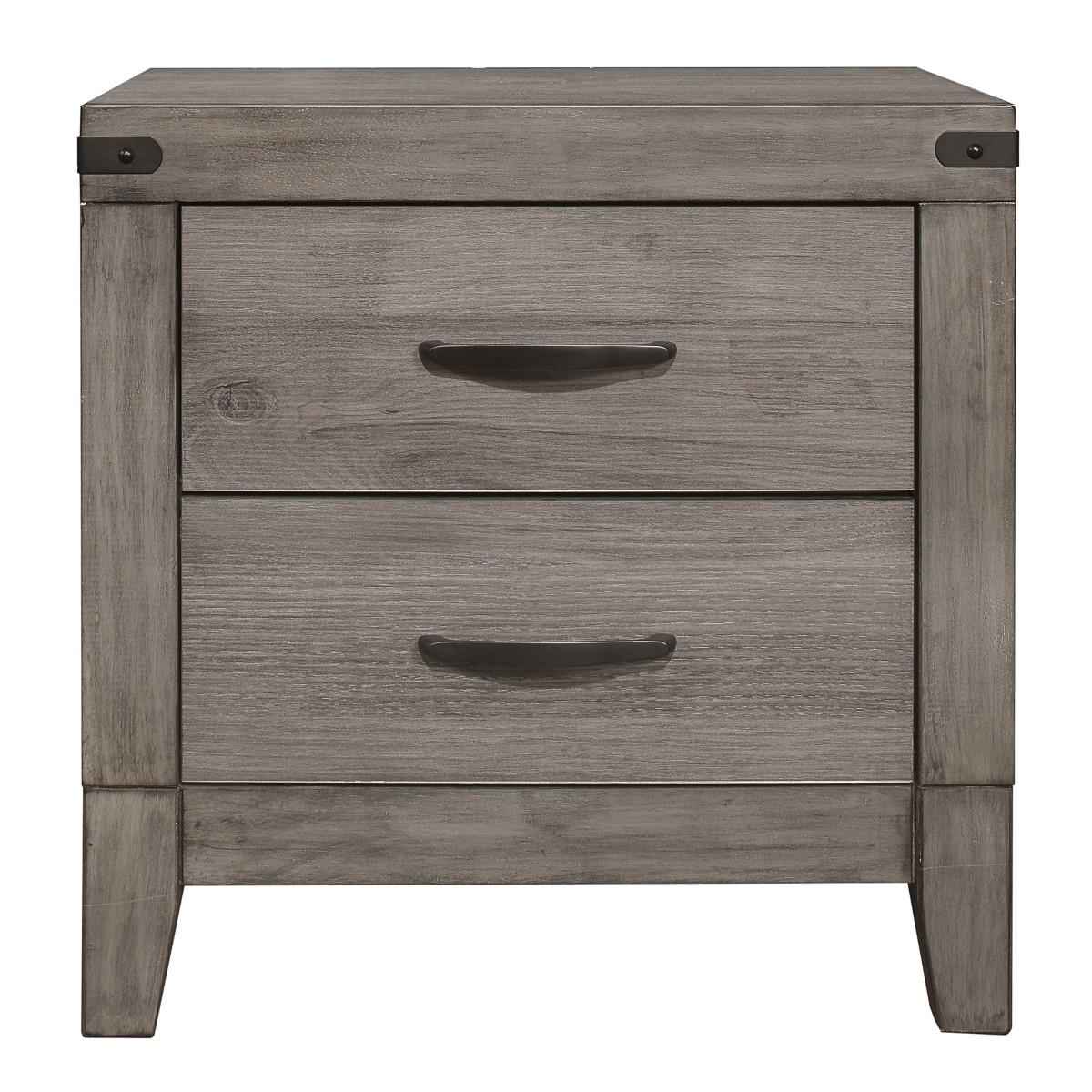 Woodrow 2 Drawer Nightstand in Gray 2042-4