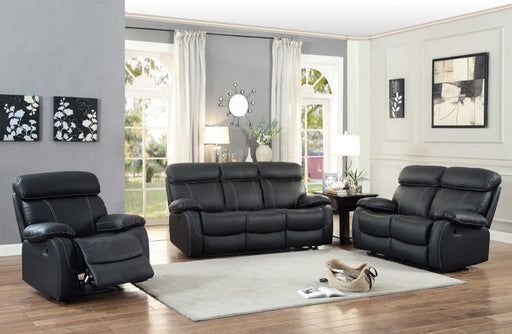 Pendu Double Reclining Sofa in Black 8326BLK-3 - VIP FURNITURE (NJ)