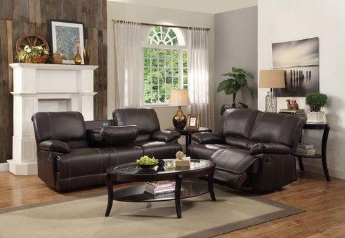 Cassville Double Reclining Sofa in Dark Brown 8403-3 - VIP FURNITURE (NJ)