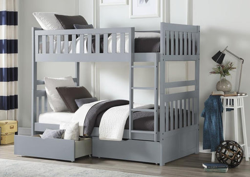 Orion Twin/Twin Bunk Bed with Storage Boxes in Gray B2063-1*T - VIP FURNITURE (NJ)