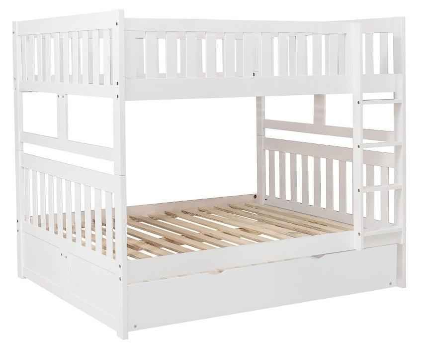 Galen Full/Full Bunk Bed w/ Twin Trundle in White B2053FFW-1*R