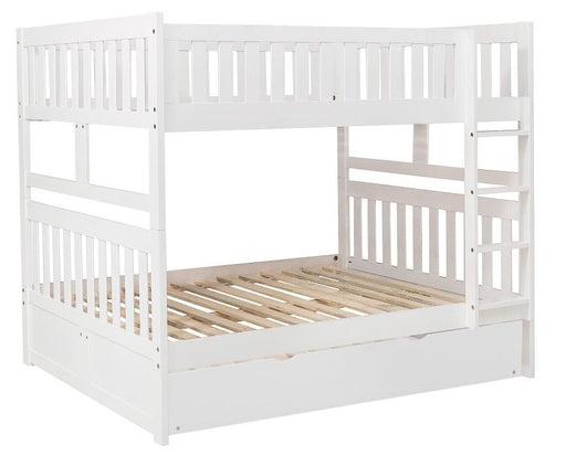 Galen Full/Full Bunk Bed w/ Twin Trundle in White B2053FFW-1*R - VIP FURNITURE (NJ)