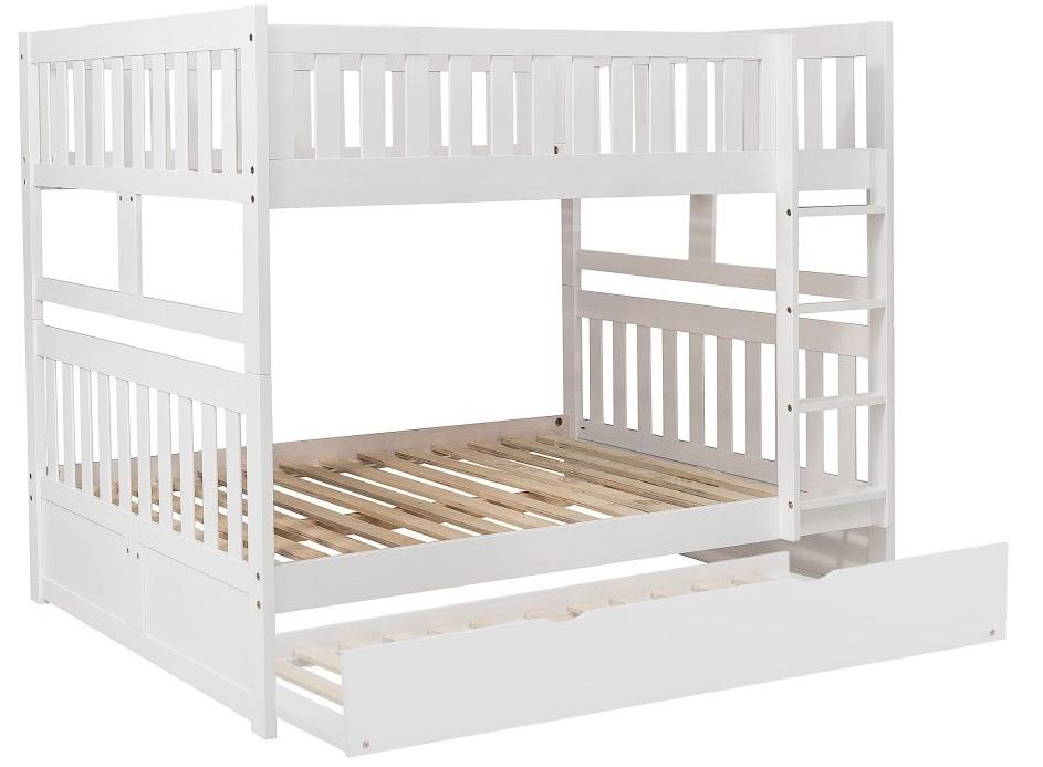 Galen Full/Full Bunk Bed w/ Twin Trundle in White B2053FFW-1*R - VIP FURNITURE (NJ)