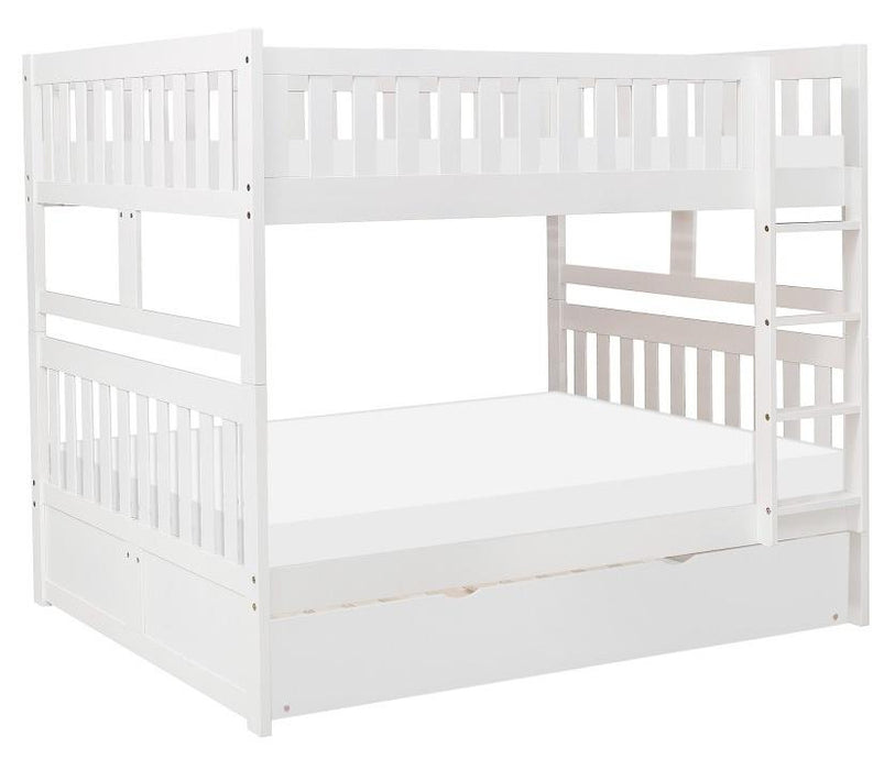 Galen Full/Full Bunk Bed w/ Twin Trundle in White B2053FFW-1*R - VIP FURNITURE (NJ)