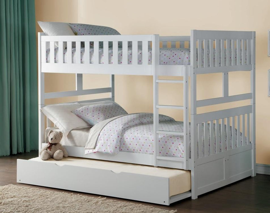 Galen Full/Full Bunk Bed w/ Twin Trundle in White B2053FFW-1*R - VIP FURNITURE (NJ)