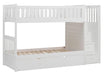 Galen Bunk Bed w/ Reversible Step Storage and Twin Trundle in White B2053SBW-1*R - VIP FURNITURE (NJ)