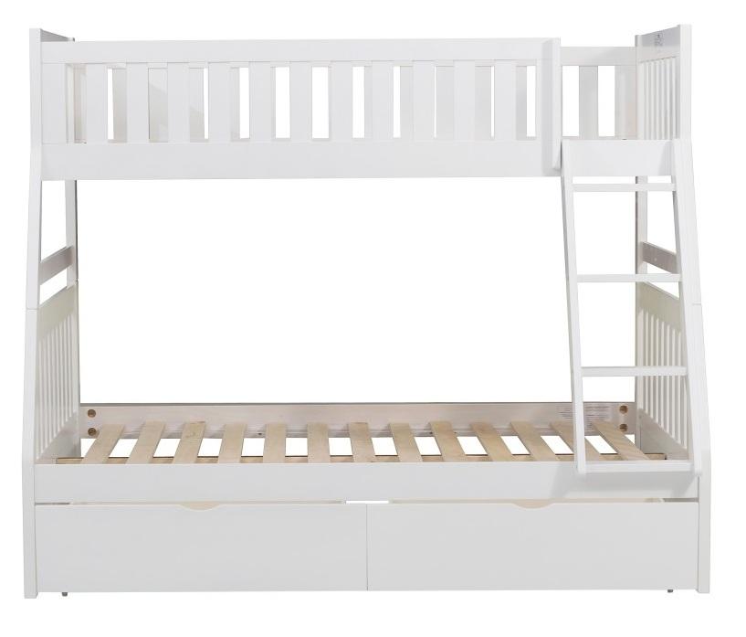 Galen Twin/Full Bunk Bed w/ Storage Boxes in White B2053TFW-1*T - VIP FURNITURE (NJ)