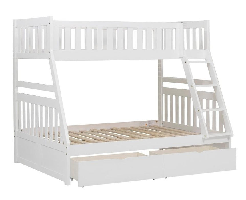 Galen Twin/Full Bunk Bed w/ Storage Boxes in White B2053TFW-1*T - VIP FURNITURE (NJ)