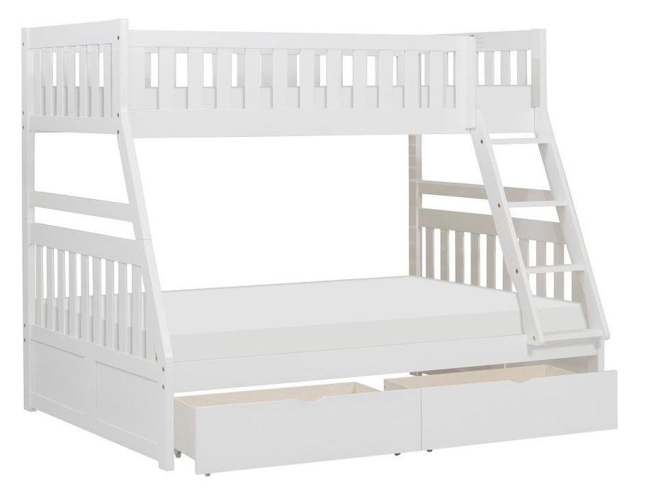 Galen Twin/Full Bunk Bed w/ Storage Boxes in White B2053TFW-1*T - VIP FURNITURE (NJ)
