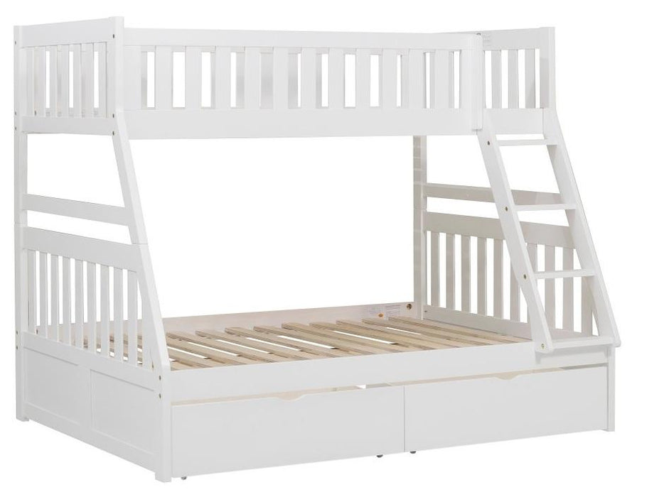 Galen Twin/Full Bunk Bed w/ Storage Boxes in White B2053TFW-1*T - VIP FURNITURE (NJ)