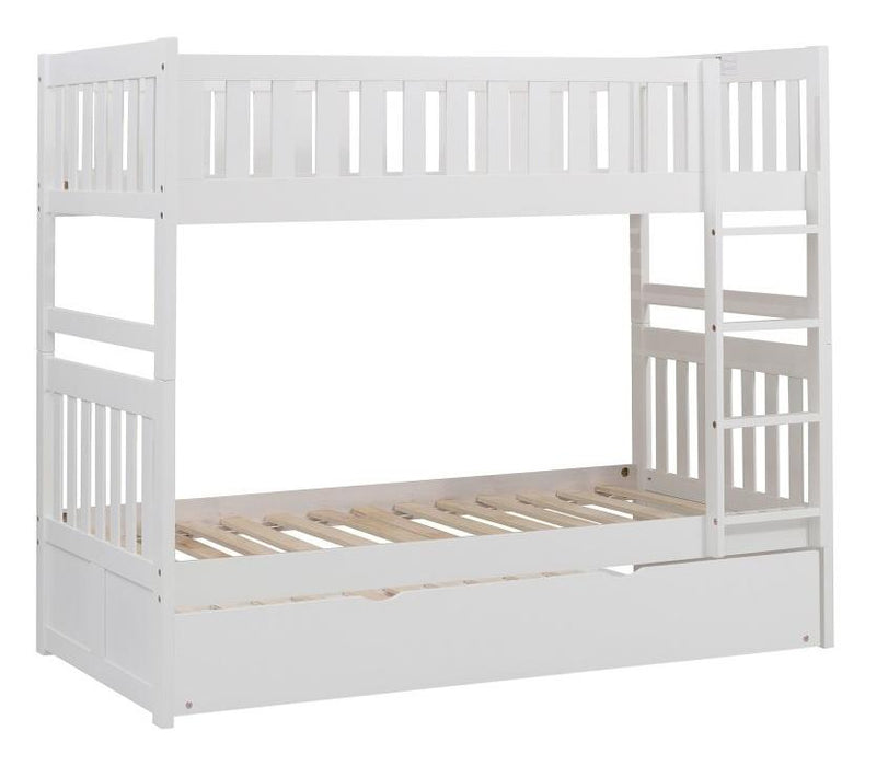 Galen Twin/Twin Bunk Bed w/ Twin Trundle in White B2053W-1*R - VIP FURNITURE (NJ)