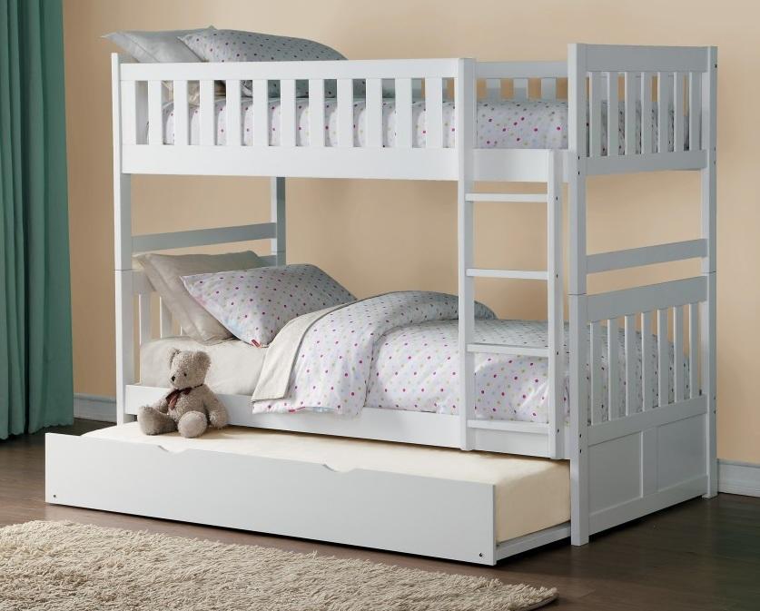 Galen Twin/Twin Bunk Bed w/ Twin Trundle in White B2053W-1*R - VIP FURNITURE (NJ)