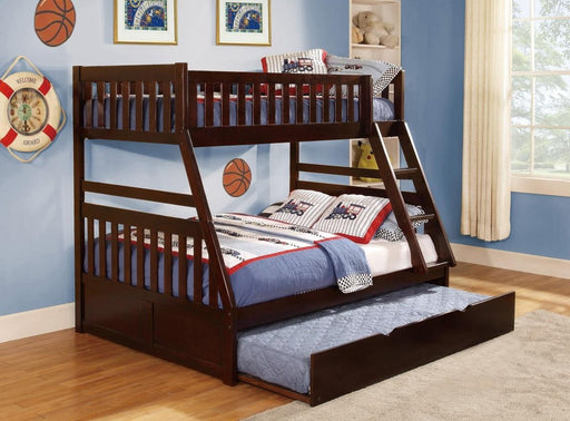 Rowe Twin/Full Bunk Bed w/ Trundle in Dark Cherry B2013TFDC-1*T - VIP FURNITURE (NJ)