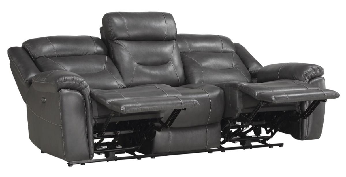 Danio Power Double Reclining Sofa with Power Headrests in Dark Gray 9528DGY-3PWH - VIP FURNITURE (NJ)