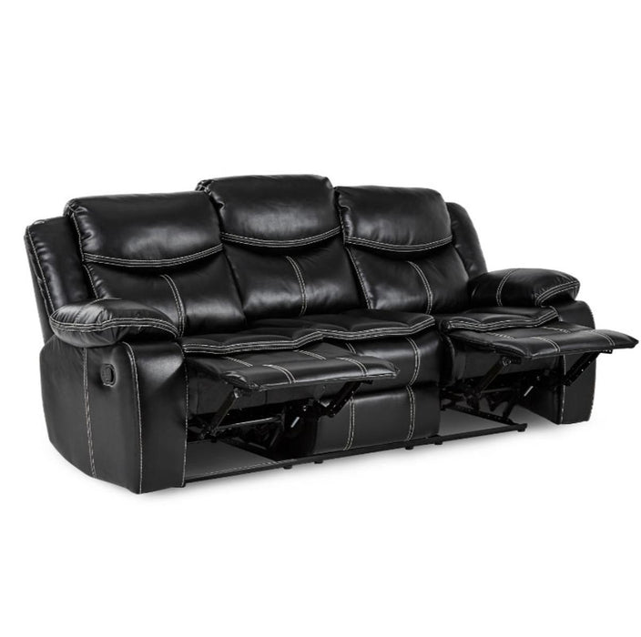 Bastrop Double Reclining Sofa in Black 8230BLK-3 - VIP FURNITURE (NJ)