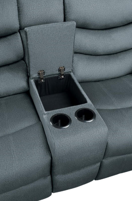 Discus Double Reclining Loveseat in Gray 9526GY-2 - VIP FURNITURE (NJ)