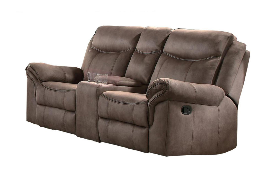 Aram Double Glider Reclining Loveseat in Dark Brown 8206NF-2 - VIP FURNITURE (NJ)