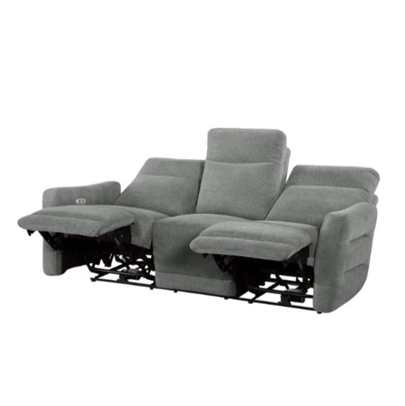 Edition Power Double Lay Flat Reclining Sofa in Dove Grey 9804DV-3PWH - VIP FURNITURE (NJ)