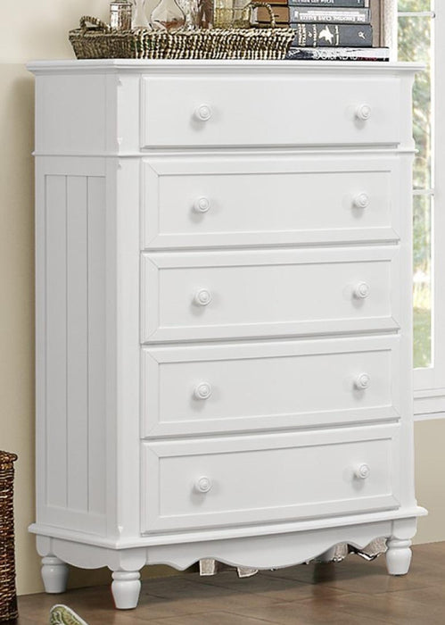 Clementine 5 Drawer Chest in White B1799-9 - VIP FURNITURE (NJ)
