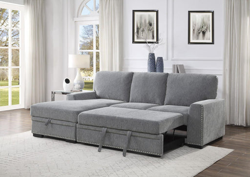 Morelia 2pc Sectional with Pull Out Bed and Left Chaise in Dark Gray 9468DG*2LC2R - VIP FURNITURE (NJ)