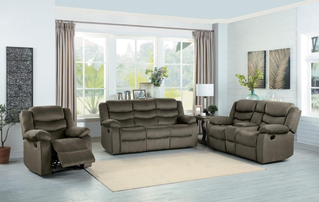 Discus Double Reclining Chair in Brown 9526BR-1 - VIP FURNITURE (NJ)