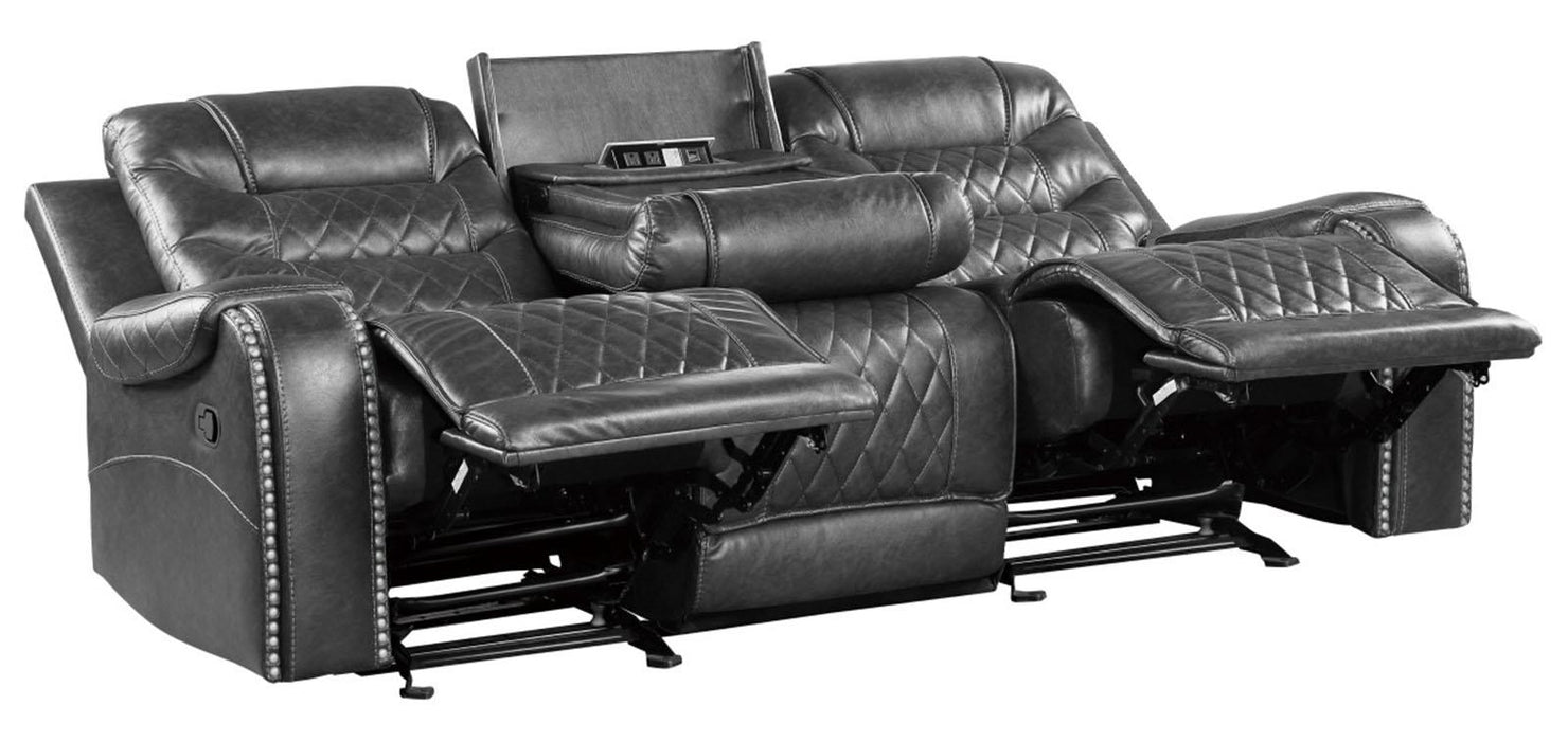Putnam Double Reclining Sofa with Drop-Down in Gray 9405GY-3 - VIP FURNITURE (NJ)