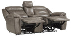 Danio Power Double Reclining Loveseat with Power Headrests in Brownish Gray 9528BRG-2PWH - VIP FURNITURE (NJ)