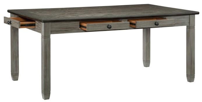 Granby Dining Table in Coffee and Antique Gray 5627GY-72 - VIP FURNITURE (NJ)