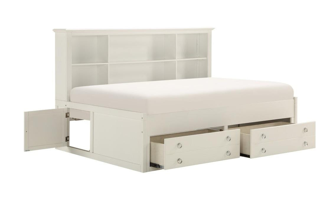 Meghan Twin Lounge Storage Bed in White 2058WHPRT-1* - VIP FURNITURE (NJ)