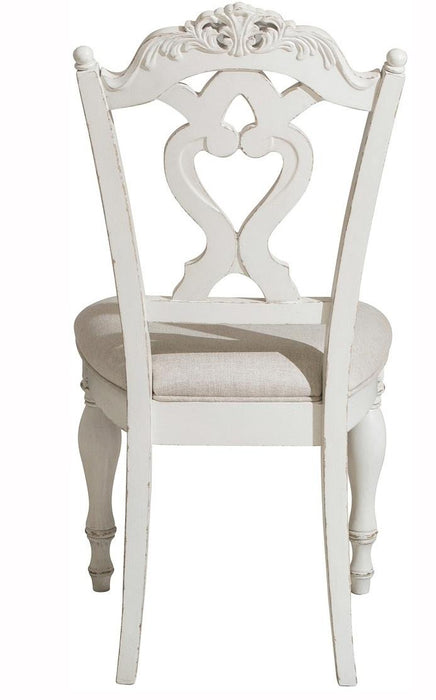 Cinderella Chair in Antique White with Grey Rub-Through 1386NW-11C - VIP FURNITURE (NJ)