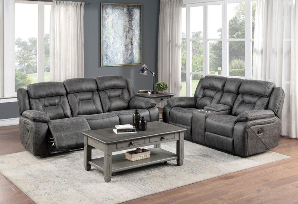 Madrona Hill Double Reclining Sofa in Gray 9989GY-3 - VIP FURNITURE (NJ)