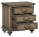Rachelle 3 Drawer Nightstand in Weathered Pecan 1693-4 - VIP FURNITURE (NJ)