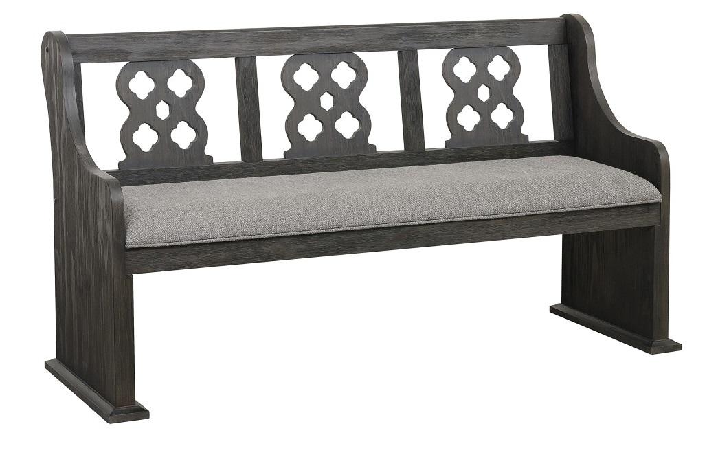 Arasina Bench with Curved Arms in Dark Pewter 5559N-14A - VIP FURNITURE (NJ)