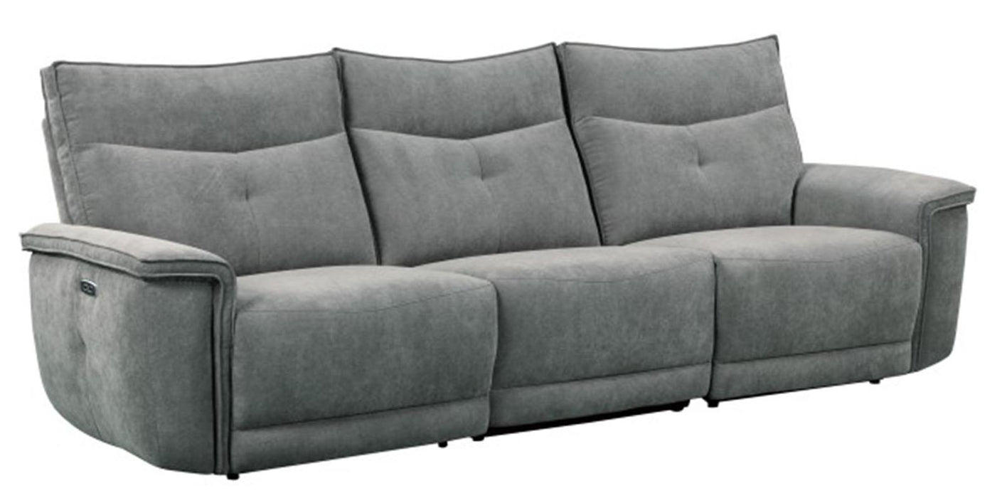 Tesoro Power Double Reclining Sofa w/ Power Headrests in Dark Gray 9509DG-3PWH* - VIP FURNITURE (NJ)