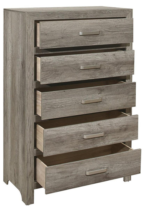 Mandan 5 Drawer Chest in Weathered Gray 1910GY-9 - VIP FURNITURE (NJ)