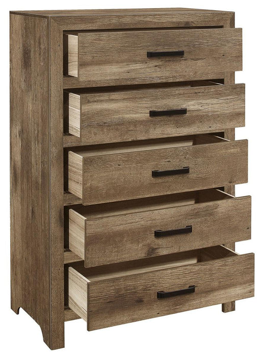 Mandan 5 Drawer Chest in Weathered Pine 1910-9 - VIP FURNITURE (NJ)