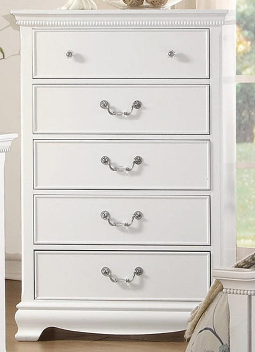 Lucida 5 Drawer Chest in White 2039W-9 - VIP FURNITURE (NJ)