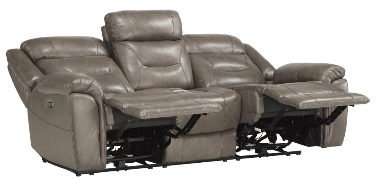 Danio Power Double Reclining Sofa with Power Headrests in Brownish Gray 9528BRG-3PWH - VIP FURNITURE (NJ)
