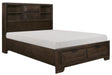 Chesky King Bookcase Bed with Footboard Storage in Warm Espresso 1753K-1EK* - VIP FURNITURE (NJ)