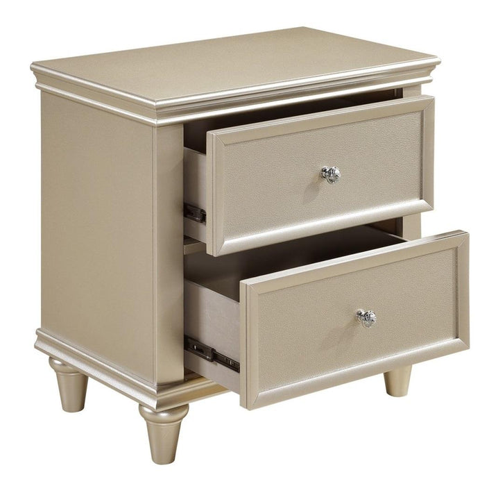 Celandine 2 Drawer Nightstand in Silver 1928-4 - VIP FURNITURE (NJ)