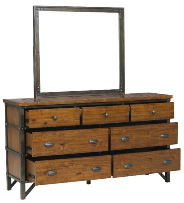 Holverson Dresser in Rustic Brown & Gunmetal 1715-5 - VIP FURNITURE (NJ)