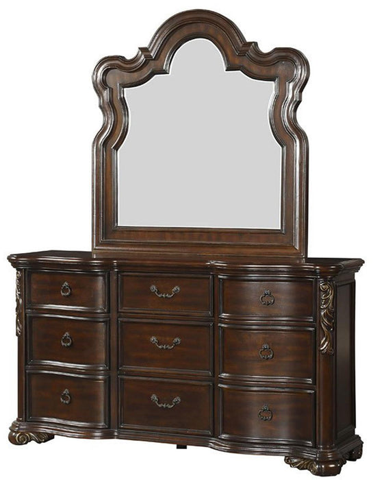 Royal Highlands 9 Drawer Dresser in Rich Cherry 1603-5 - VIP FURNITURE (NJ)